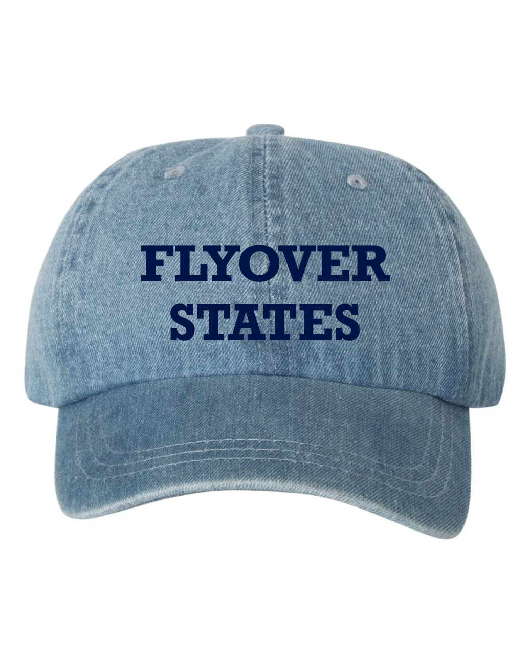 Flyover States Embroidered Denim Dad Cap