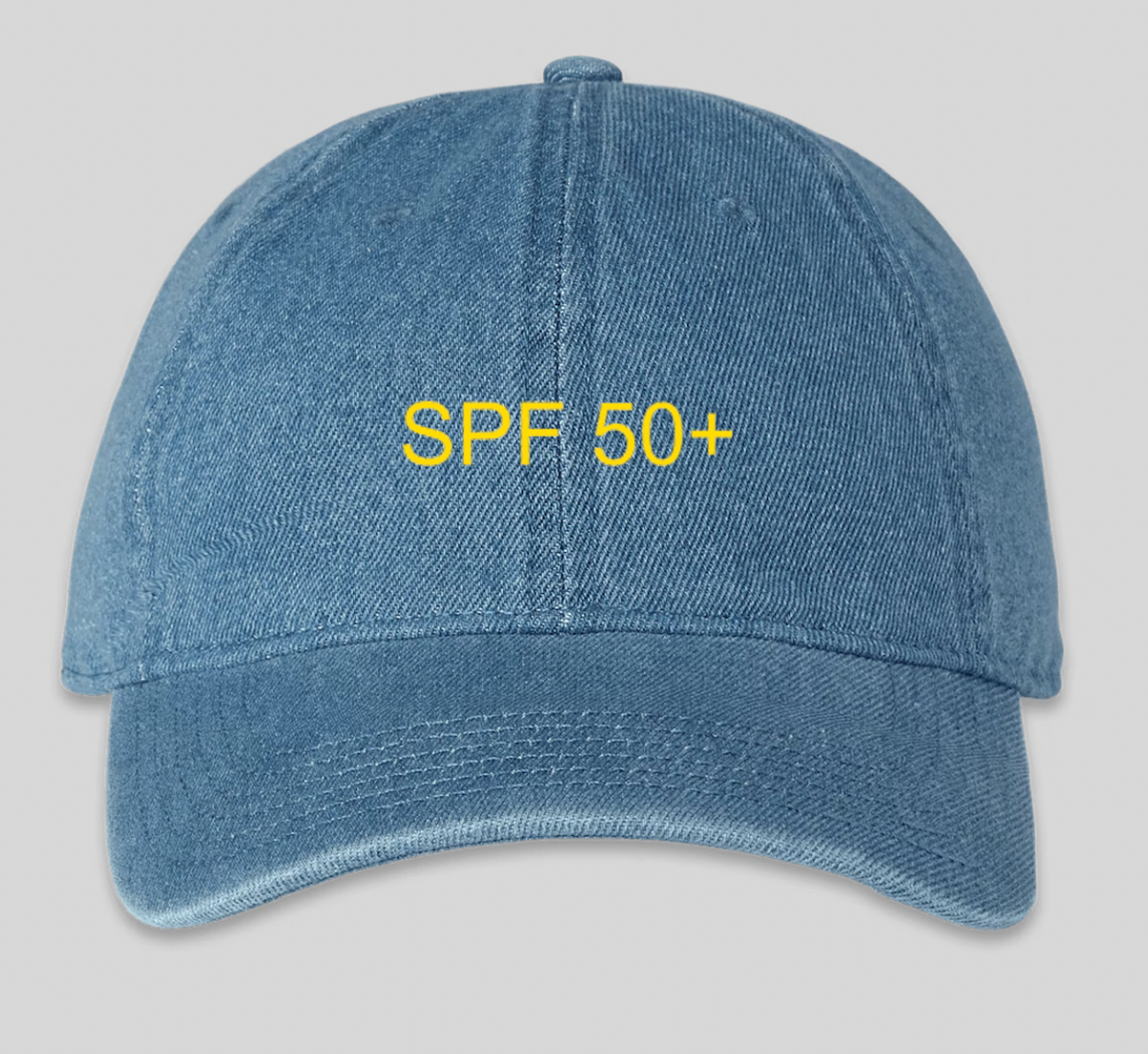 SPF 50+ Embroidered Denim Dad Cap